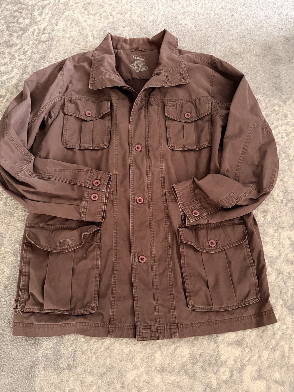 90s L.L. Bean Chore Field Jacket Button Field Utility Cargo Coat Men’s Tall L